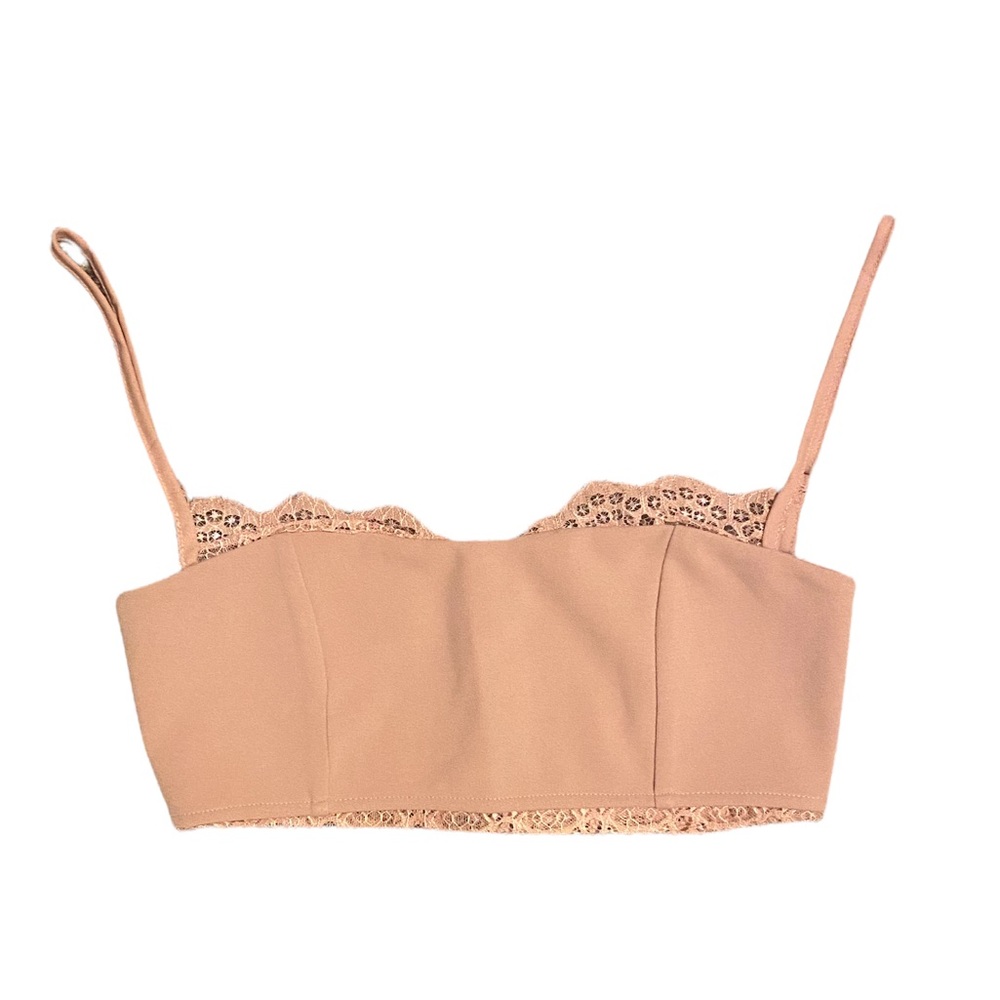 Mocha Laced Trim Bralette/Tank Top